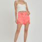 Asymmetrical Waist Denim Shorts