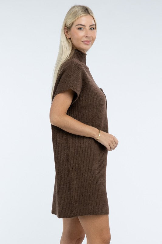 Mock Neck Sweater Dress