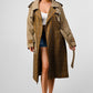 Bliss Plaid  Khaki Contrast Trench Coat