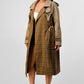 Bliss Plaid  Khaki Contrast Trench Coat