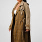 Bliss Plaid  Khaki Contrast Trench Coat