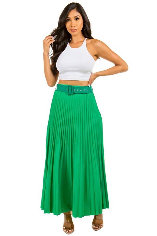 Pleated Maxi Skirt