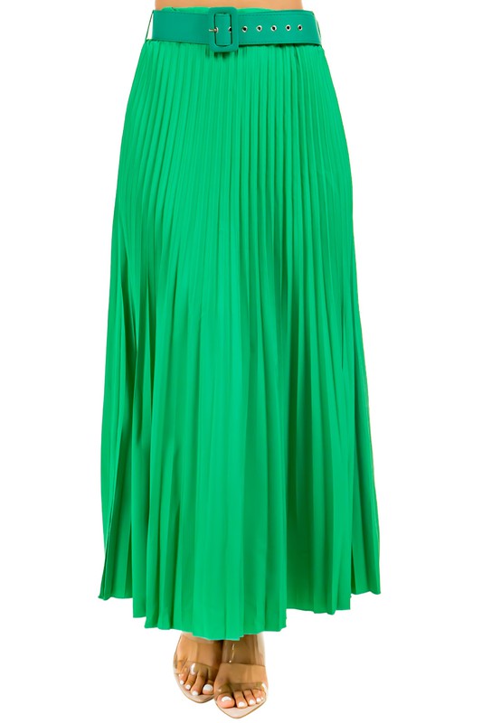 Pleated Maxi Skirt