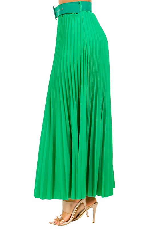 Pleated Maxi Skirt