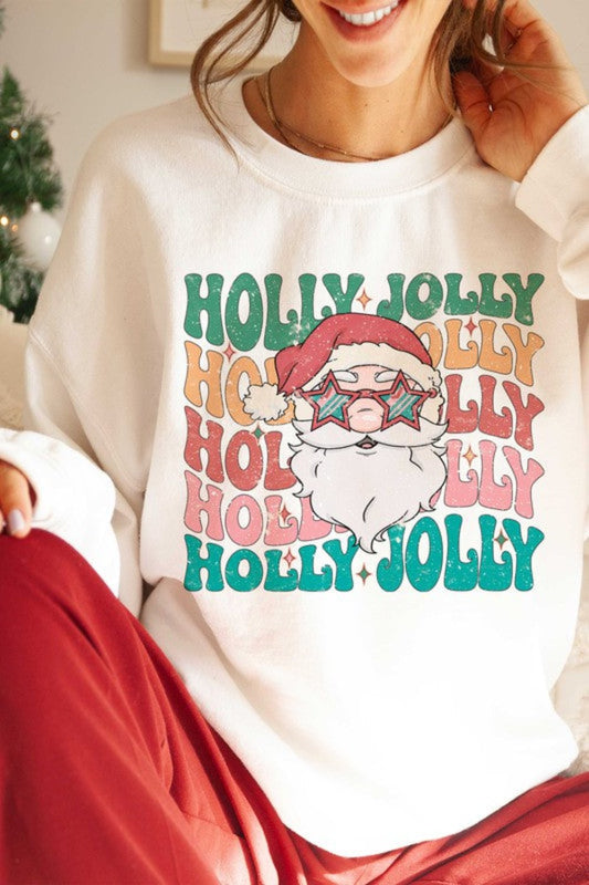 Cheerful Spirit Holly Jolly  Santa Sweatshirt