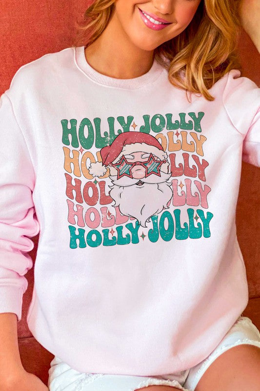 Cheerful Spirit Holly Jolly  Santa Sweatshirt