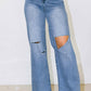 Distressed Wide Fit Jeans