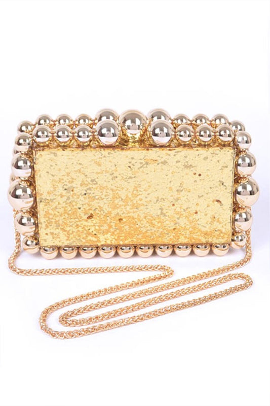 Metallic Beads Glitter Iconic Clutch