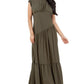 Ruffle Gathered Maxi Dress