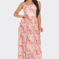 Lace Tropical Print Maxi Dress