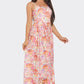 Lace Tropical Print Maxi Dress