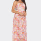 Lace Tropical Print Maxi Dress