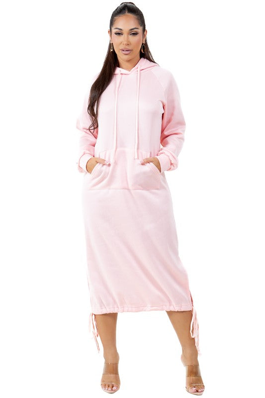 Pullover Hoodie Midi Dress