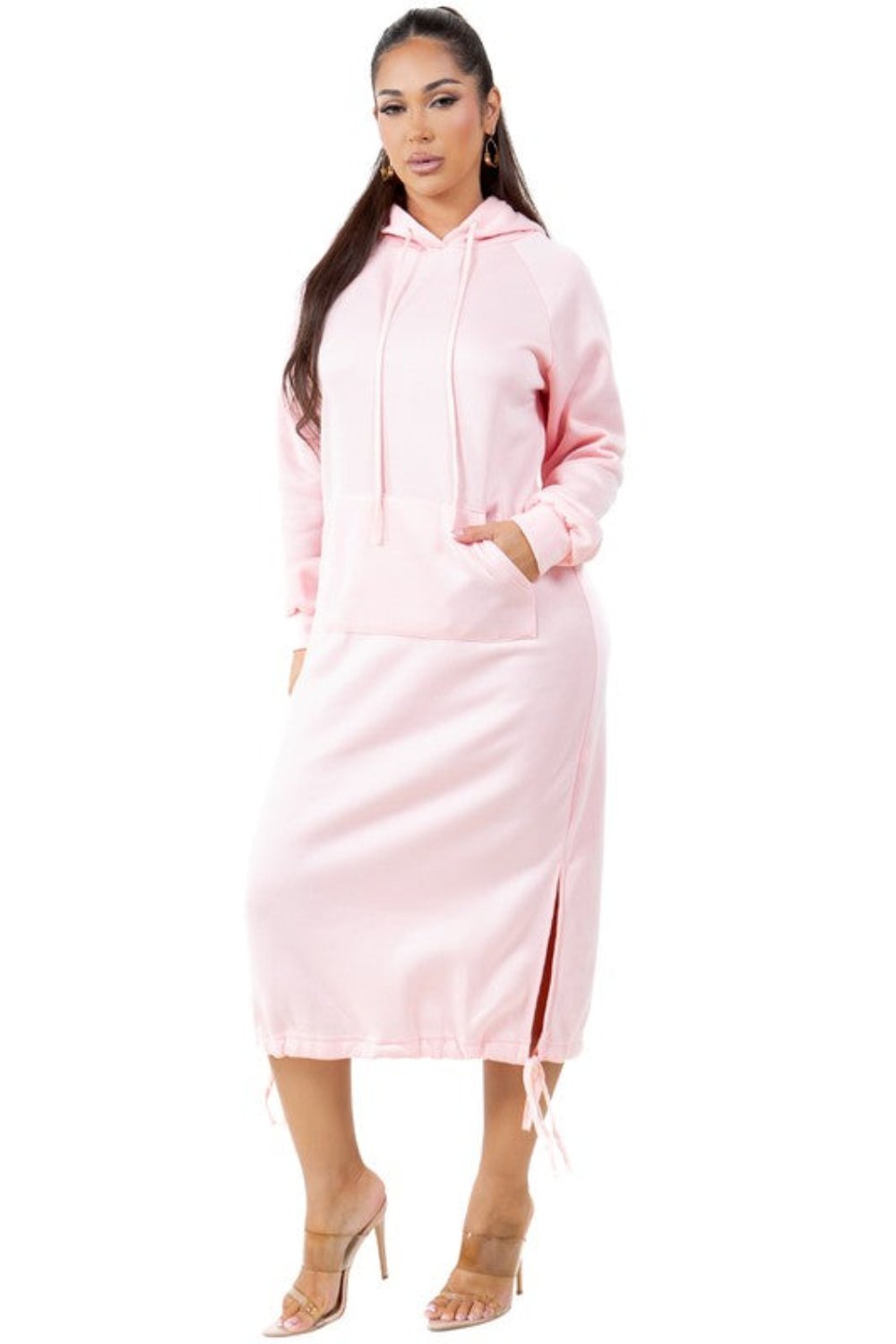 Pullover Hoodie Midi Dress