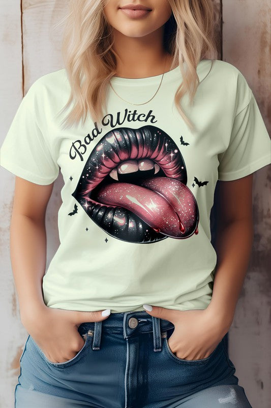 Bad Witch, Halloween Tongue Graphic Tee