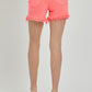 Asymmetrical Waist Denim Shorts