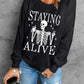 Skull Graphic Long Sleeve Sweatshirt