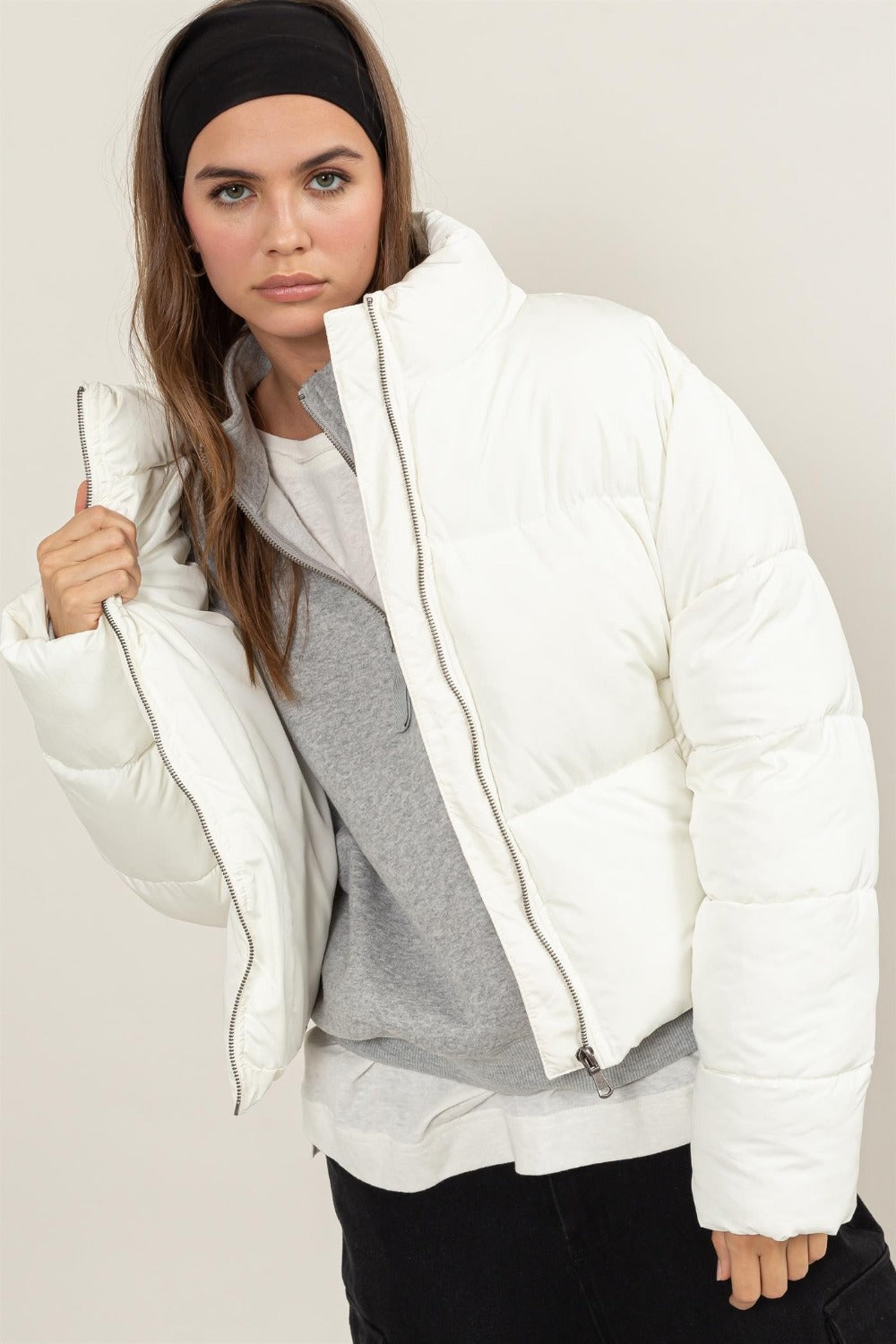 Quilted Drawstring Puffer Jacket