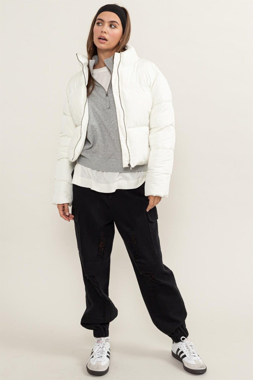 Quilted Drawstring Puffer Jacket