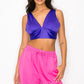 Smock V-Neck Satin Bra Top