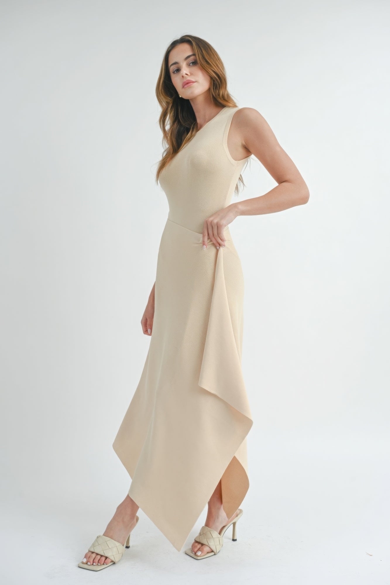 Asymmetrical Maxi Dress With Slit