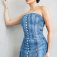 Denim Effect Corset Top & Bottom Set