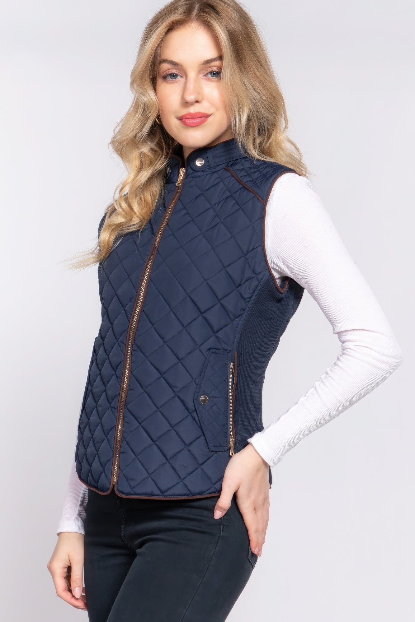 Suede Quilted Vest