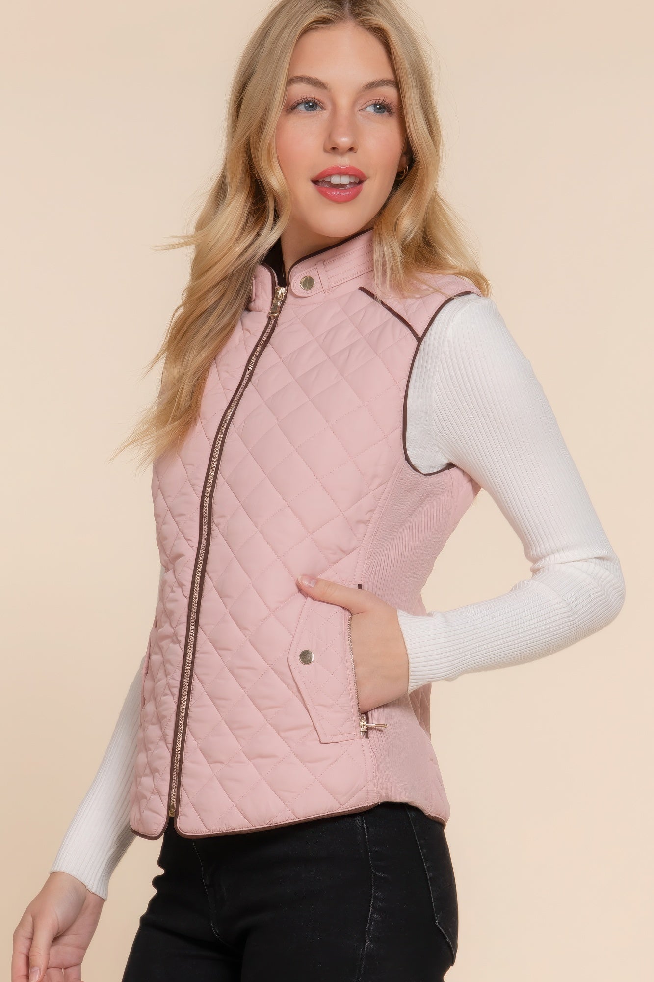 Suede  Quilted Vest