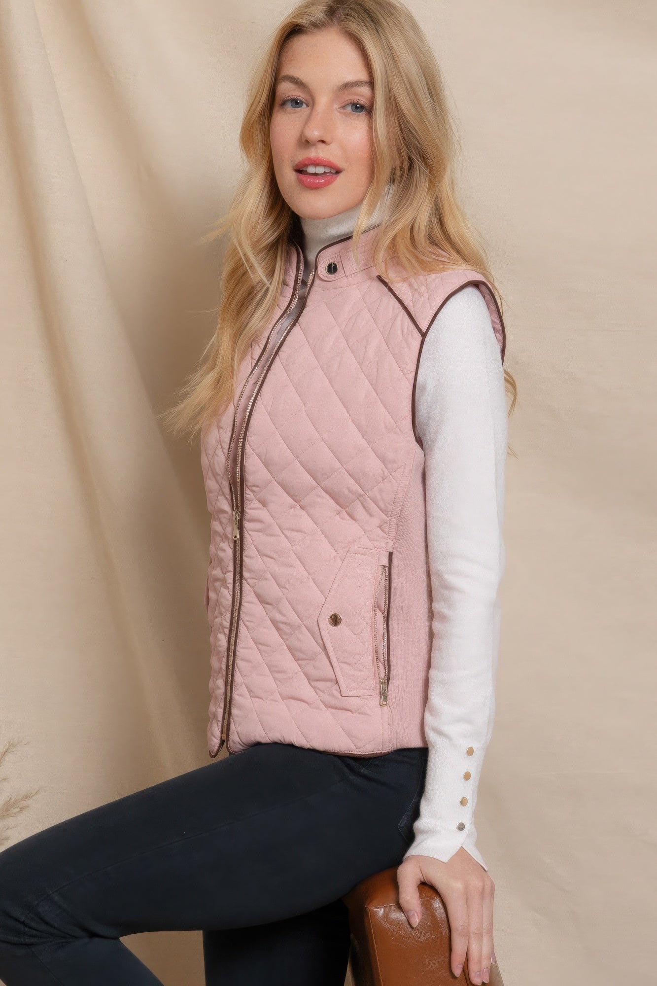 Suede  Quilted Vest