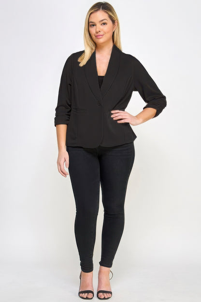 Plus Size Techno Scuba Blazer