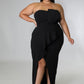 Plus Size Elegant Embrace Pleated Maxi Dress