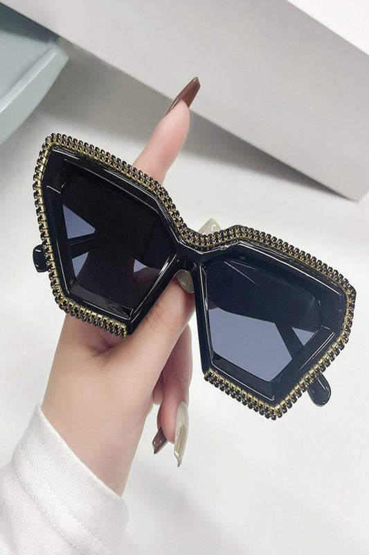 Diamond-Studded Irregular Sunglasses