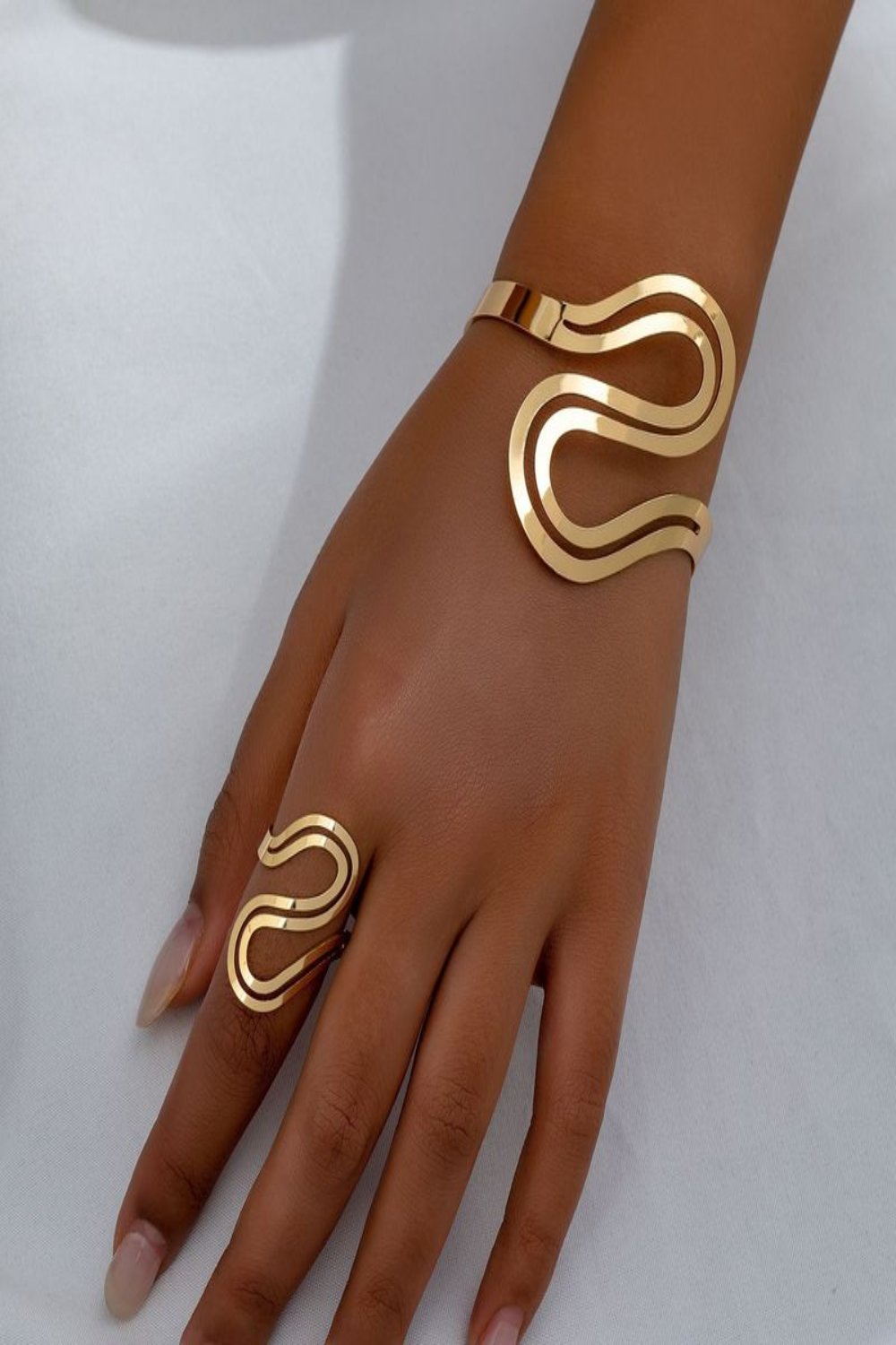 Twisted Coiled  Bracelet Ring Set