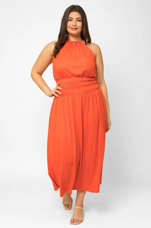 Plus Size Halter Maxi Dress