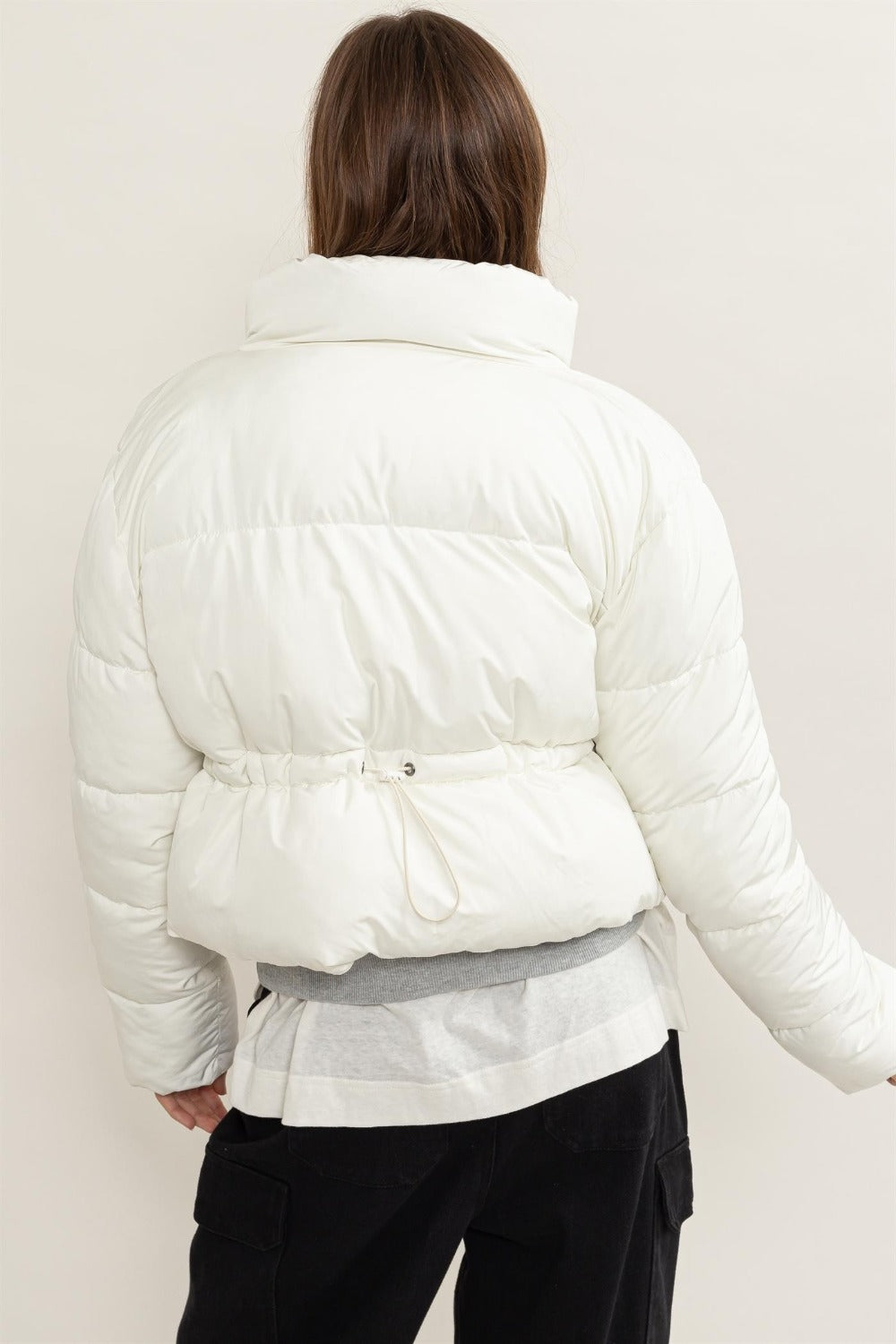 Quilted Drawstring Puffer Jacket